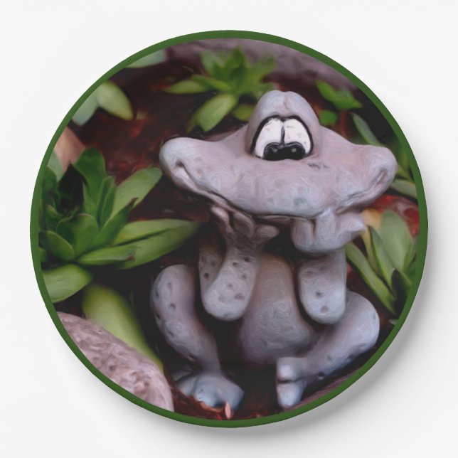 Niedlich Garden Frog Natur Party Pappteller (Vorderseite)