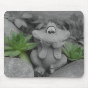 Niedlich Garden Frosch Schwarz-weiß Mousepad