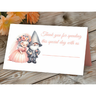 Niedlich Garden Gnome Rustikale Orange Sommerhochz Platzkarte