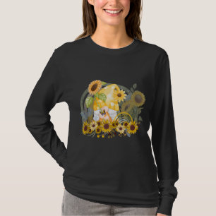 Niedlich Garden Gnome Sonnenblume Regenbogen Fraue T-Shirt