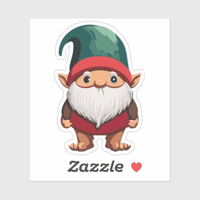 Niedlich Garden Gnome Sticker (Blatt)