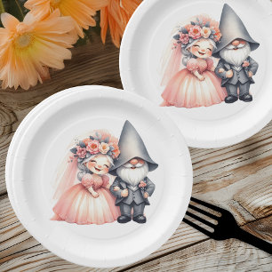 Niedlich Garden Gnome Woodland Orange Wedding Pappteller