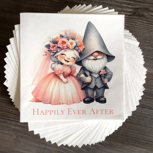 Niedlich Garden Gnome Woodland Summer Wedding Serviette (Von Creator hochgeladen)