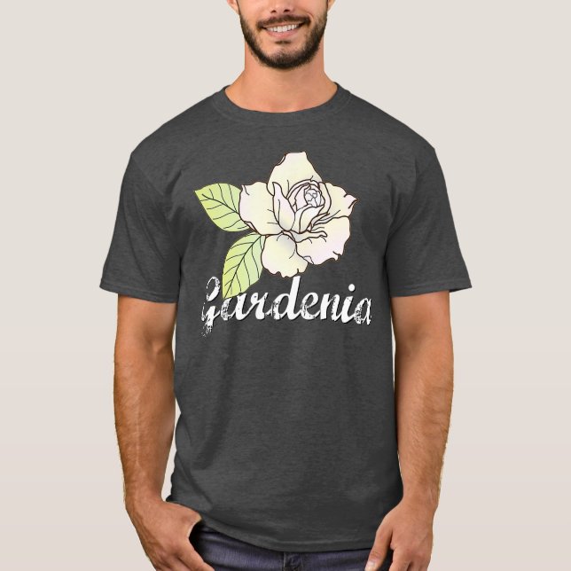 Niedlich Gardenia Blume Gartengarten T-Shirt (Vorderseite)
