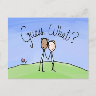 Niedlich Gay Couple raten was Postkarte