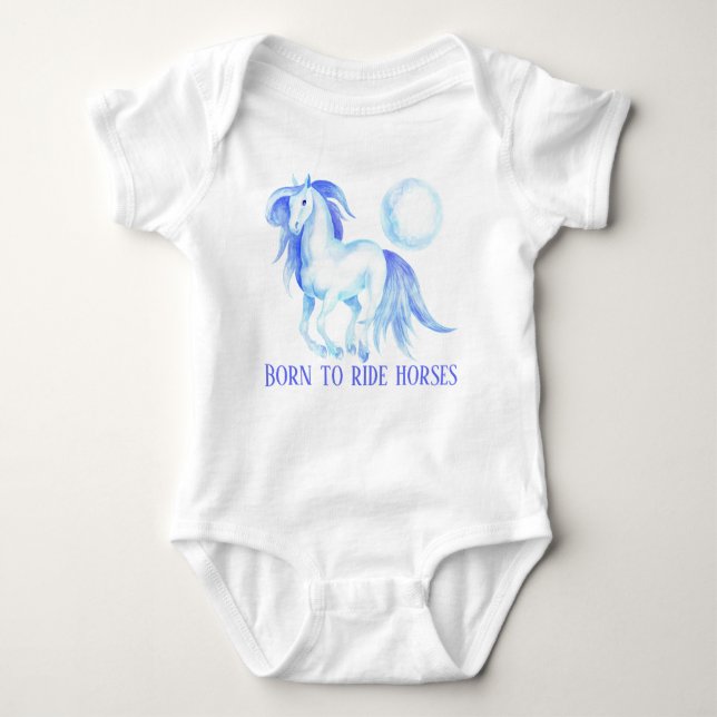 niedlich geboren zu reiten Baby Bodysuit Baby Strampler (Vorderseite)