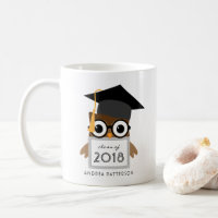 Niedlich Geeky Graduate Owl Personalisierter Absch