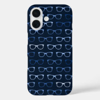 Niedlich Geeky Navy Blue Hipster Eye Glassmuster