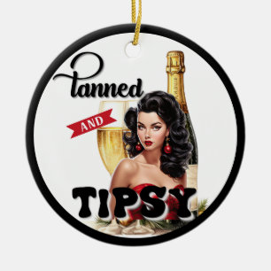 Niedlich gegerbt und Tipsy Pinup Keramik Ornament
