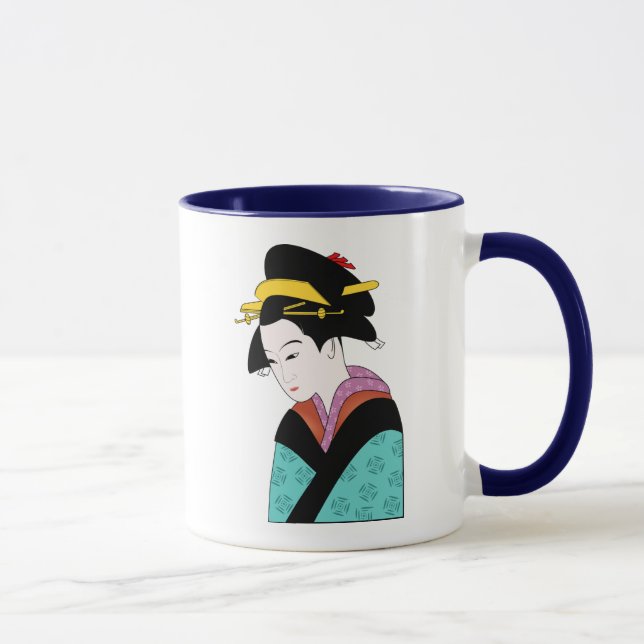 Niedlich Geisha japanische Kunst Tasse (Rechts)