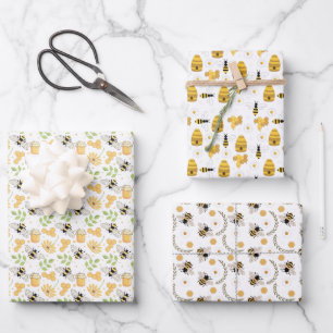 niedlich gekachelte Bienenmuster Party Wrapping Pa Geschenkpapier Set