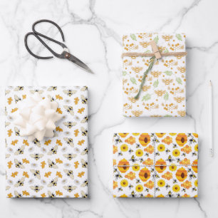 niedlich gekachelte Bienenmuster Party Wrapping Pa Geschenkpapier Set