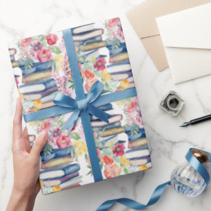 Niedlich gekachelte Büchermuster Geschenkpapier