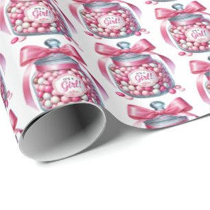 Niedlich gekachelte Mädchenmädchen Süßigkeiten Büf Geschenkpapier