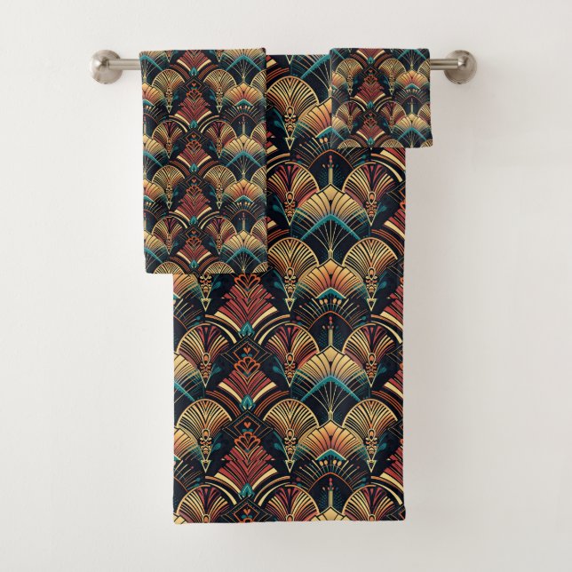 niedlich gekacheltes Deko-Muster Badhandtuch Set (Insitu)