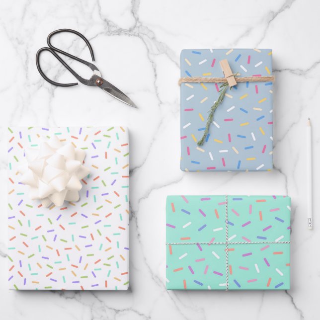 niedlich gekacheltes Party Geschenkpapier Set (Vorderseite)
