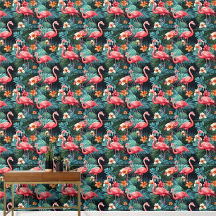 Niedlich gekacheltes rosa Flamingo-Muster Tapete