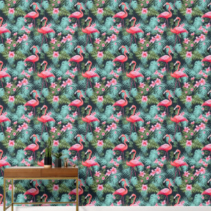 Niedlich gekacheltes rosa Flamingo-Muster Tapete