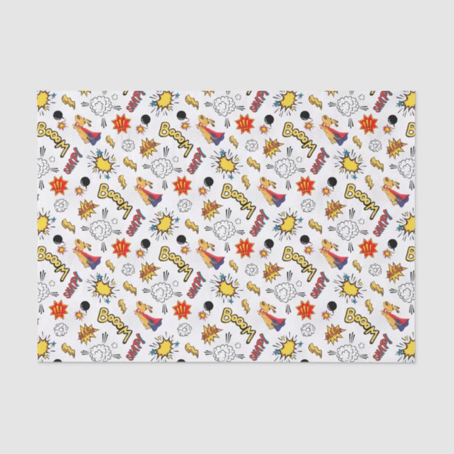 niedlich gekacheltes Superheld-Party Seidenpapier (Vorderseite)