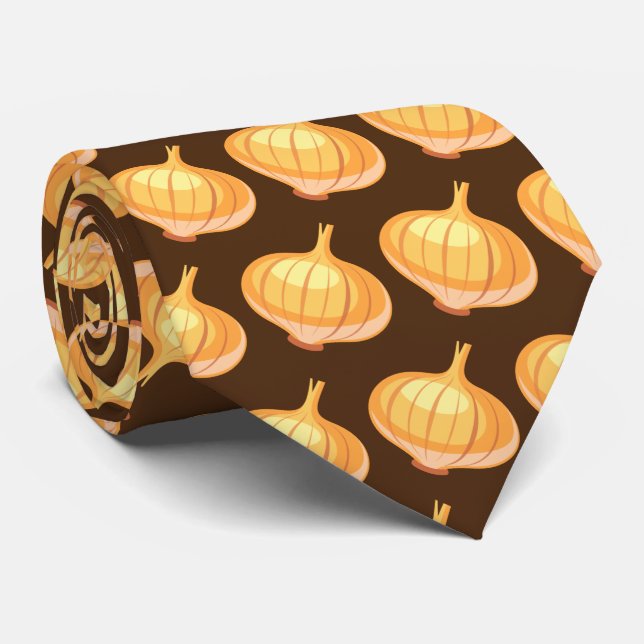 Niedlich gekacheltes Zwiebelmuster Krawatte (Gerollt)