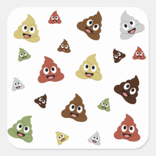 Niedlich Gekackt emoji-lustige Geschenkideen Quadratischer Aufkleber