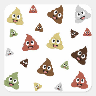 Niedlich Gekackt emoji-lustige Geschenkideen Quadratischer Aufkleber