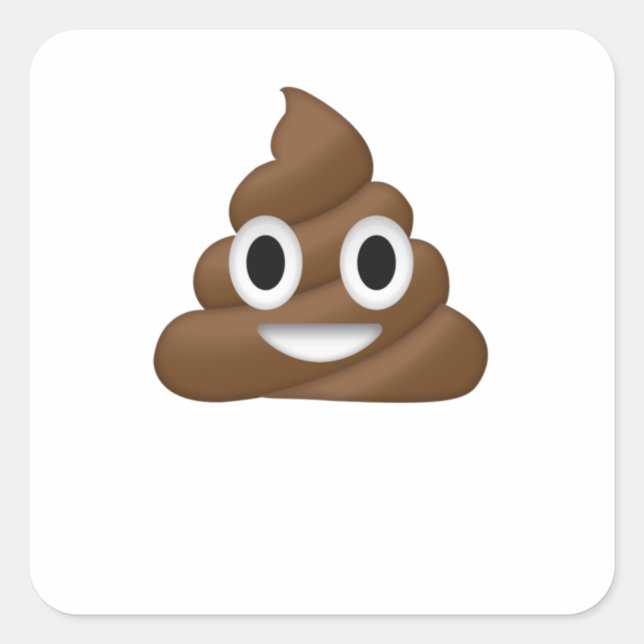 Niedlich Gekackt Emoji Quadratischer Aufkleber (Vorderseite)