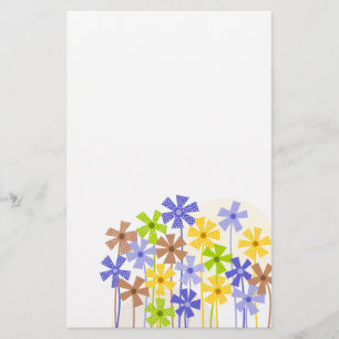 Niedlich-gelb-braune, einfache Blume zeichnend Briefpapier