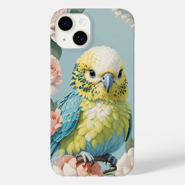 Niedlich Gelb und Blau Budgie Parakeet Bird Case-Mate iPhone Hülle (Rückseite)