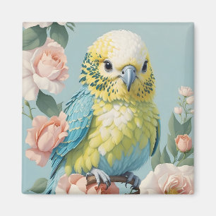Niedlich Gelb und Blau Budgie Parakeet Bird Magnet