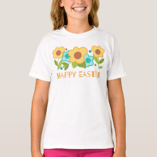Niedlich Gelb und Blüten Frühlingsfest Ostern T-Shirt