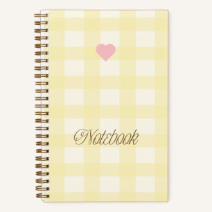 Niedlich Gelb und Weiß Gingham Notizbuch