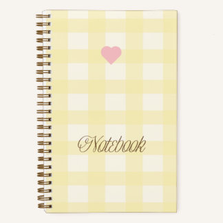 Niedlich Gelb und Weiß Gingham Notizbuch