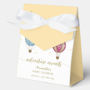 Niedlich Gelb Vintage Heißluftballon Babydusche Geschenkschachtel
