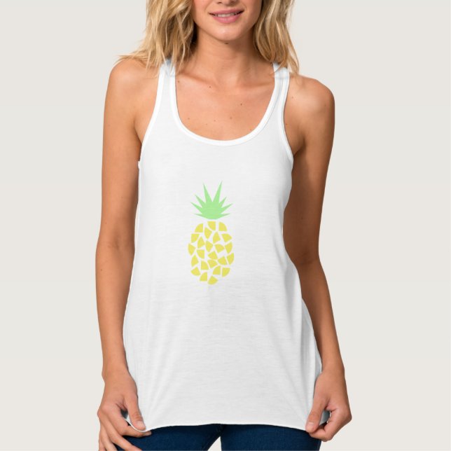 Niedlich-Gelb-Zitronengrün-Ananas Tank Top (Vorderseite)