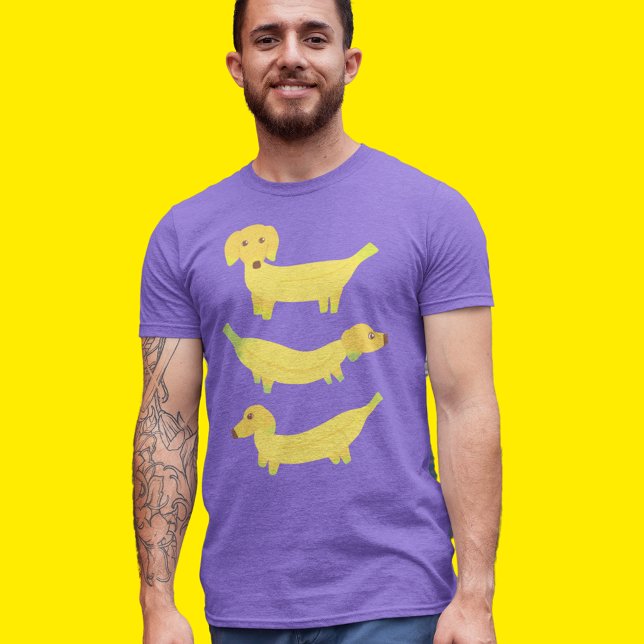 Niedlich-Gelbe Bananenhunde Grafik Tri-Blend Shirt (Von Creator hochgeladen)