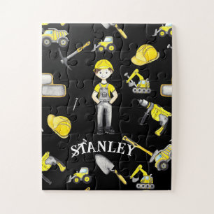 Niedlich-Gelbe Bauweise LKW-Sprungname Puzzle