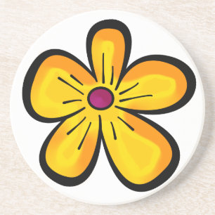 Niedlich-Gelbe Blume Sandstein Untersetzer