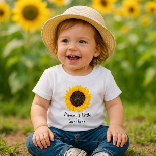 Niedlich Gelbe Blume Sonnenblume Baby T-shirt