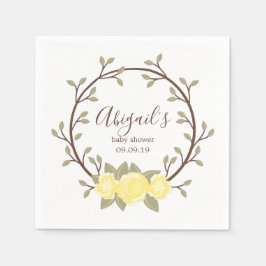 Niedlich-gelbe Blumenkleider Kinderdusche Serviette