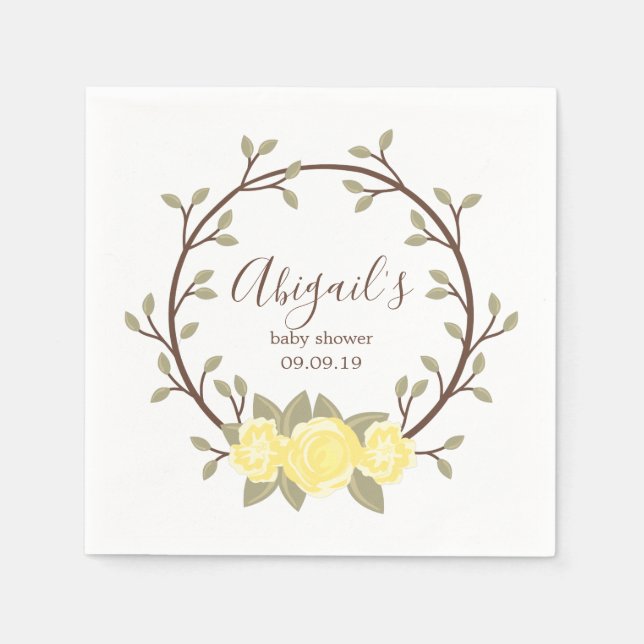 Niedlich-gelbe Blumenkleider Kinderdusche Serviette (Vorderseite)