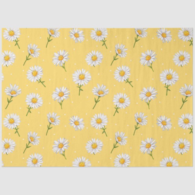 Niedlich-Gelbe Daisy-Blumendecoupage Seidenpapier (Vorderseite)