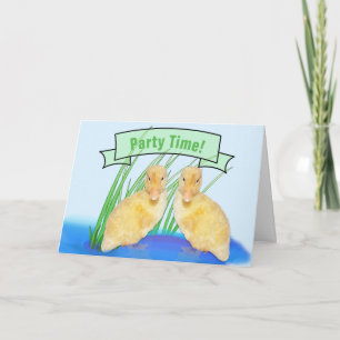 Niedlich-Gelbe Encklings-Kindergeburtsparty Einladung