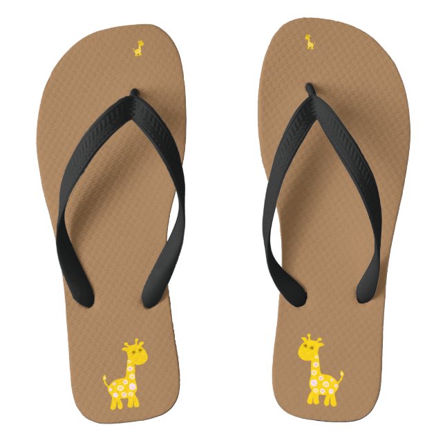 Niedlich-Gelbe Giraffe-Blume Flip Flops (Fußbett)