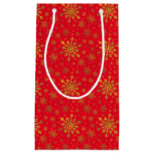 Niedlich Gelbe goldene Weihnachtsschneeflocken Kleine Geschenktüte