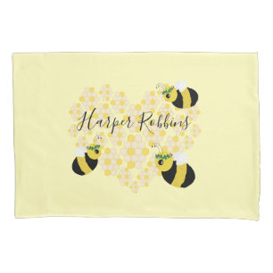 Niedlich Gelbe Honigbienen Honigwabenkabinenzimmer Kissenbezug