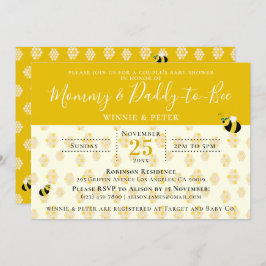 Niedlich-Gelbe Honigwabendusche Einladung