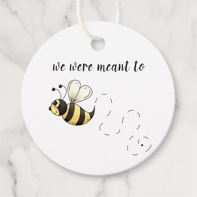 Niedlich-gelbe Hummelblume Geschenkanhänger (Vorderseite)