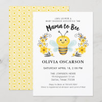 Niedlich-gelbe Mama-Bee-Baby-Dusche