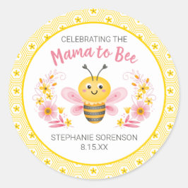 Niedlich-Gelbe Mama bis Bee Baby Duwer Klassische  Runder Aufkleber